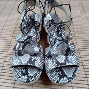 Michael Kors women's snake platform espadrille sandal 2.5" wedge heel. 319pm